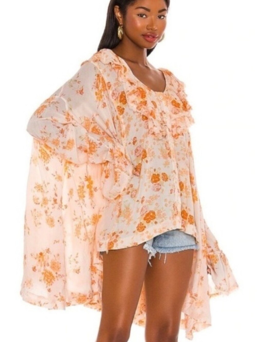 Free People Loretta Tunic In Tea Combo - Picture 13 of 14